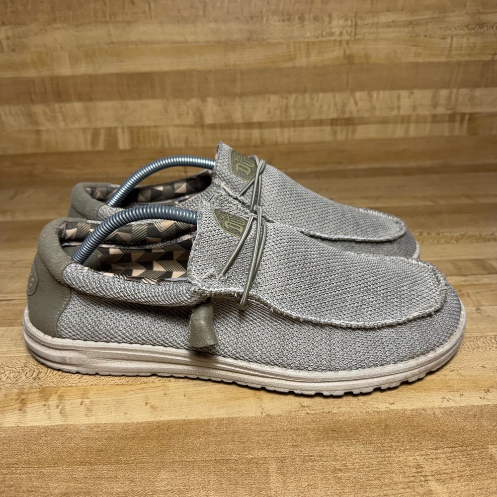 Hey Dude Wally Sox Mens 11 Beige Knit Slip On Loafers 40010-200
